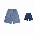 thumbnail image 1 of SGMVNU Boys Jeans Shorts Summer Baggy Outdoor Mid-length Denim Shorts Elastic Waist Casual Summer Short Trousers Blue Size 7-8 Years, 1 of 7