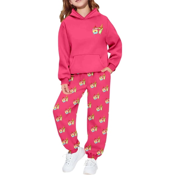 SGMVNU Boys Pant Sets Boys Tracksuit Toddler Long Sleeve Hoodie and Sweatpants Casual Two Piece Outfit for Kids Tracksuit Set, for 4-5 Years, Hot Pink