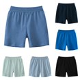 thumbnail image 1 of SGMVNU Boys Shorts Solid Color Casual Soft Cotton Shorts Pull On Elastic Waist Summer Clothes for Toddler Little Boy, Size 4-5 Years, Navy, 1 of 4
