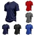 thumbnail image 1 of SGMVNU Boys Summer Casual Short Sleeve Knit T-Shirt Comfortable Round Neck Tops Tee Kids Fashion Comfort Breathable Comfort Streetwear Navy 6-7 Years, 1 of 5