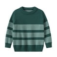 thumbnail image 1 of SGMVNU Boys Sweater Pullover Cozy Knit Crew Neck Warm Sweaters Kids Knitwear Children Autumn Sweater Fall Winter Outfits(Size 5-6 Years,Green), 1 of 3