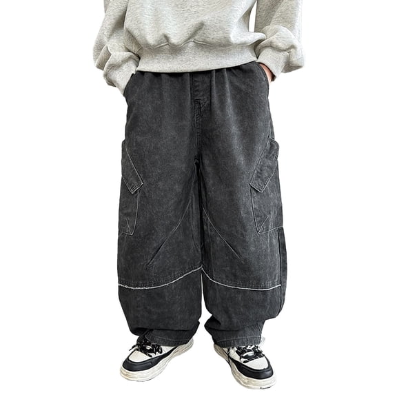 SGMVNU Boys Sweatpants 13-14 Years Boys Pants Size 10-12 Tall Slim Waist Boys Cargo Pants for Kids Comfortable Durable Casual Trousers Long Workwear Pants for Boys School Outdoor Play Autumn Winter