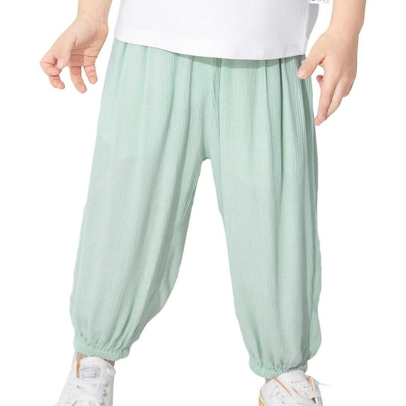 SGMVNU Boys Sweatpants 2-3 Years Kids Pants Boys 7-8 Summer Boys and Girls' Baby Loose Waist Stretch Pants for Loose and Casual Proof Pants with Elasticated Ankles Long Pants