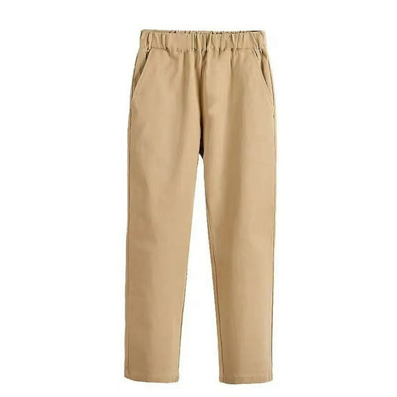 SGMVNU Boys Sweatpants 7-8 Years Boys Dress Pants Slim fit White Boy's Summer Style Elastic Waistband Pull on Jogger Shorts with Pocket Casual School Pants