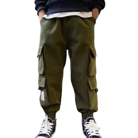SGMVNU Boys Sweatpants 8-10 Years Boys Cargo Pants Size 10-12 Youth Boys Pants Drawstring Elastic Sweatpants Active Joggers Warm Sweatpants for Kids