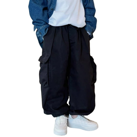 SGMVNU Boys Sweatpants 8-10 Years Toddler Joggers 4T Boys Cargo Pants for Boys Casual High Waisted Drawstring Loose fit Pockets Kid Cargo Sweatpants Streetwear