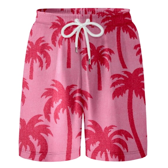 SGMVNU Boys Swim Trunks with Mesh Lined Swimsuit Boys 10-12 Tropical Print Swimwear Summer Beach Board Shorts Kids Swimsuit Bottoms, Size 8-9 Years,B-Hot Pink