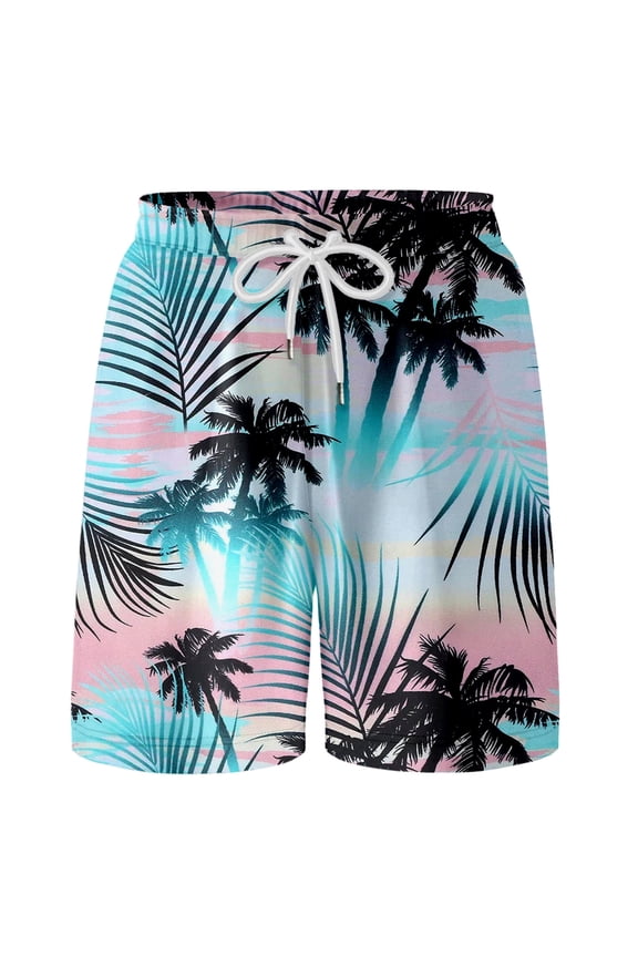 Boys Swim Trunks Swimsuit with Mesh Lined Kids Swimsuits Boys 10/12 Tropical Print Swimwear Kids Bathing Bottoms Beach Board Shorts, Size 16-18 Years,F-Black