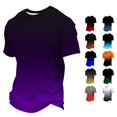 thumbnail image 1 of SGMVNU Boys Waffle Tops Summer Casual Short Sleeve Round Neck Relaxed Fit Gradient Print Tee Shirts for Daily Wear, Size 4-5 Years, Purple, 1 of 6