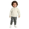 thumbnail image 1 of SGMVNU Boys and Girls Winter Warm Cable Knit Sweaters Cute Turtle Neck Casual Quarter Zip Pullover Knit Tops Kids Sweater(Size 5-6 Years,Beige), 1 of 8