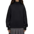 thumbnail image 1 of SGMVNU Women's Turtleneck Sweaters Long Sleeve Knitted Pullover Ribbed and Hem Trendy 2025 Fall Winter Basic Sweater Top Black L, 1 of 4
