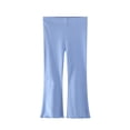 thumbnail image 1 of SGMVNU Children's Bottom Pants Summer Thin Ice Silk Style Little Girl Casual Versatile Western Style Comfortable For Everyday Casual Pants(Size 5-6 Years,Blue), 1 of 2