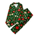 thumbnail image 1 of SGMVNU Christmas Pajamas for Kids Boys Children's Casual Printed Button Down Lapel Long Sleeve Top and Pants Pajamas Set(Size 13-14 Years,Dark Green), 1 of 3