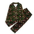 thumbnail image 1 of SGMVNU Christmas Pajamas for Kids Boys Children's Casual Printed Button Down Lapel Long Sleeve Top and Pants Pajamas Set(Size 9-10 Years,Dark Green), 1 of 3