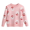 thumbnail image 1 of SGMVNU Christmas Sweaters for Girls with Quirky Reindeer Pattern Knitted Pullover Warm Top for Photoshoots Holiday Clothing(z25117_B-Pink,12-18 Months), 1 of 3
