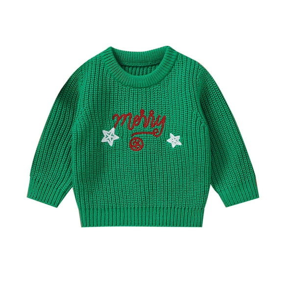 SGMVNU Christmas Sweaters for Toddler Boys with Happy Santa Detail Knitted Pullover Warm Layer for Holiday Events Kids Clothing(z25117_A-Light Green,2-3 Years)