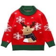 thumbnail image 1 of SGMVNU Christmas Sweaters for Toddler Boys with Happy Santa Pattern Knitted Pullover Warm Layer for Holiday Events Holiday Tops(Size 4-5 Years, Red), 1 of 3