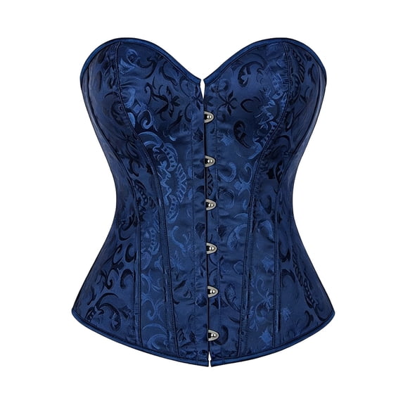SGMVNU Corset Top Women Lace Up Bustier Shapewear Vintage Boned Bustiers Top for Halloween Costume, Themed Party, Size XXS, Dark Blue