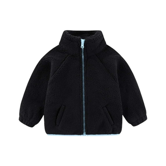 SGMVNU Cute Warm Overcoats Windproof Winter Warm Heavyweight Stand Collar Color Embroidered Outerwear Coats For Girls Autumn and Winter Coats(Size 8-9 Years, Black)