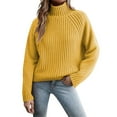 thumbnail image 1 of SGMVNU Fall Outfits For Women 2025 Feel Short Pullover Sweater Fall Solid Color Knit Top Fashion Turtleneck Soft Knit Pullover Sweater Orange A, 1 of 4