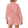thumbnail image 1 of SGMVNU Fall Outfits for Women 2025 Fashion Quarter Zipper Sweatshirt Pullover and Shorts Set Sweatsuits 2 Piece Tracksuit(Pink, M), 1 of 8