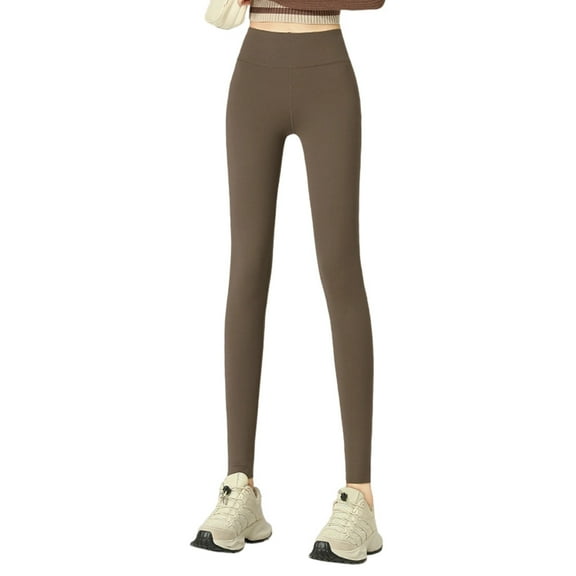 SGMVNU Lined Leggings Women Thermal Warm Workout Tights Winter High Waisted Tummy Controls Yoga Pants(Coffee, L)