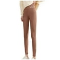 thumbnail image 1 of SGMVNU Lined Leggings for Women Thick Winter Warm Soft High Waisted Tummy Controls Thermal Pants(Coffee, L), 1 of 3