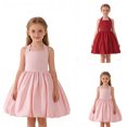 thumbnail image 1 of SGMVNU Flower Girl Dress Sleeveless Back Lace up and Zipper Pleated A Line Dresses for Girls Gown Formal Wedding Birthday Party Dress, Size 9-10 Years, Pink, 1 of 8