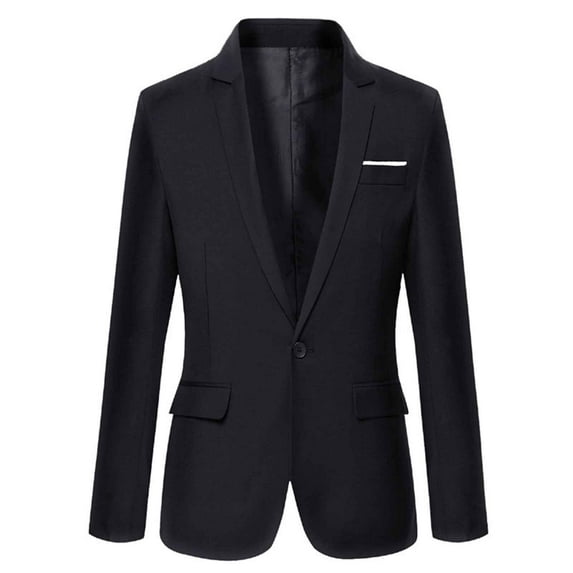SGMVNU Formal Blazer for Boys, One Button Suit Jacket, Gentleman Blazer Jacket Casual Outerwear, Blazer Suits Jackets for Kids Boy, Black, 13-14 Years
