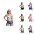 thumbnail image 1 of SGMVNU Girl Two Piece Swimsuit Tankini Set with Boyshorts Bathing Suit Girls' Padded Swimwear for Summer Beach, Size 5-6 Years, ku1-Light Blue, 1 of 4
