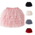 thumbnail image 1 of SGMVNU Girl's 6-Layer Tutu Skirts Tiered Ruffle Tulle Skirt Flared A-Line Flowy Ballet Dance Skirt Princess Dress, Pink, Size 4-5 Years, 1 of 9
