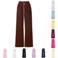 thumbnail image 1 of SGMVNU Girl's Baggy Sweatpants Bowknot Print Cute Wide Straight Leg Athletic Pants with Pockets Clothes for Girls, Size 11-12 Years, Brown, 1 of 4