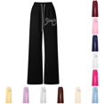 thumbnail image 1 of SGMVNU Girl's Baggy Sweatpants Bowknot Print Cute Wide Straight Leg Athletic Pants with Pockets Clothes for Girls, Size 12-13 Years, Black, 1 of 4