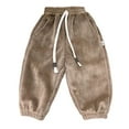 thumbnail image 1 of SGMVNU Girl's Sweatpants, Winter Warm Thick Joggers Trousers for Girl, Kids Casual Jogger Pants with Drawstring and Pockets(Size 13-14 Years, Khaki), 1 of 3