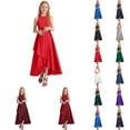 thumbnail image 1 of SGMVNU Girl's Formal Dresses Party Gown for Recital Performance Pageant Elegant Sleeveless Summer Solid Color Dress for Girls (Red Size 3-4 Years), 1 of 4