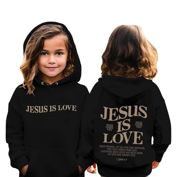 SGMVNU Girl's Graphic Hoodie Inspirational 2-3 Years Hooded Sweatshirt for Teens Boys Cute Cartoon Graphic Hoodies Kids Autumn Outfit Streetwear Black