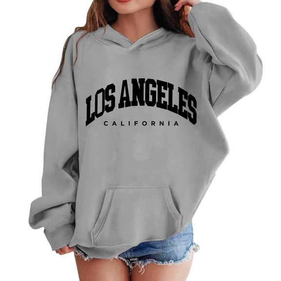 SGMVNU Girl's Letter Graphic Hoodie Boys Long Sleeve Hooded Sweatshirt Cute Pullovers Tops Fall Winter Clothes for Kids Grey Size 8-10 Years