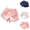 thumbnail image 1 of SGMVNU Girl's Shorts Summer Boho Lace Hollow Eyelet Shorts Casual Elastic Waist Beach Shorts Coverup Vacation Outfits, Size 12-24 Months, Pink, 1 of 4