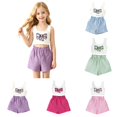 thumbnail image 1 of SGMVNU Girls 2 Piece Outfits Cute Bowknot Print Sleeveless Crop Tank Top and High Waist Shorts Play Set Kids Summer Clothes, Size 11-12 Years, Purple, 1 of 5