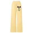 thumbnail image 1 of SGMVNU Girls Bowknot Baggy Sweatpants Lightweight Straight Leg Athletic Pants with Pockets for School Or Lounge Wear Comfortable Gifts for Girls(Size 4-5 Years,en29_1-Yellow), 1 of 5