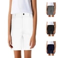 thumbnail image 1 of SGMVNU Girls Boys Bermuda Shorts Kids School Uniform Vintage Suit Shorts Straight Leg Stretch Graduation Ceremony Outfits Size: 11-12 Years White, 1 of 4