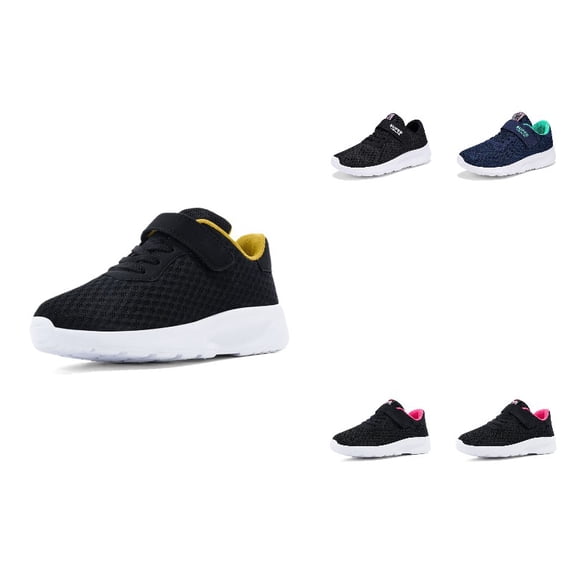 SGMVNU Girls Boys Running Shoes Lightwight Breathable on Athletic Sport Sneakers for Children Yellow Size 32