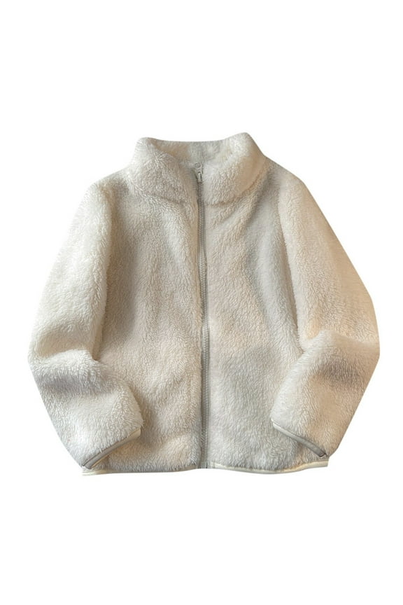 Girls Boys Winter Jackets Women's Two Tone Hooded Coat Mid Length Warm Winter Jacket Fashion Kids Winter Outfit(Size 4-5 Years, White)