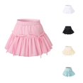 thumbnail image 1 of SGMVNU Girls' Bubble Puffy Skirt with Built in Shorts, Girl Bowknots Pleated Ruffle Mini Skirts Skorts for School, Pink, Size 6-7 Years, 1 of 7
