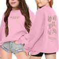 thumbnail image 1 of SGMVNU Girls Casual Long Sleeve Sweatshirt 3-4 Years Fashion Oversized Sweatshirt Letter Graphic Kids Crew Neck Cute Pullover Relaxed Fit Tops Pink, 1 of 7