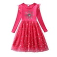 thumbnail image 1 of SGMVNU Girls Christmas Dresses Toddler Snowflake Ruffle Long Sleeve Fall Spring Dress Casual Outfits Party Tutu Dress Giftss for Age 3-4 Years, Hot Pink, 1 of 9