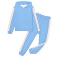thumbnail image 1 of SGMVNU Girls Clothes 2 Piece Outfits Little and Big Kids Tracksuit Activewear Long Sleeve Checkered Sweatshirts+Sweatpants, Size 2-3 Years, Blue, 1 of 2
