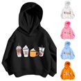 thumbnail image 1 of SGMVNU Girls Cute Hoodie Long Sleeve Pullover Sweatshirt Soft Casual Fall Winter Top Kids Clothes, Size 11-12 Years, Black, 1 of 4