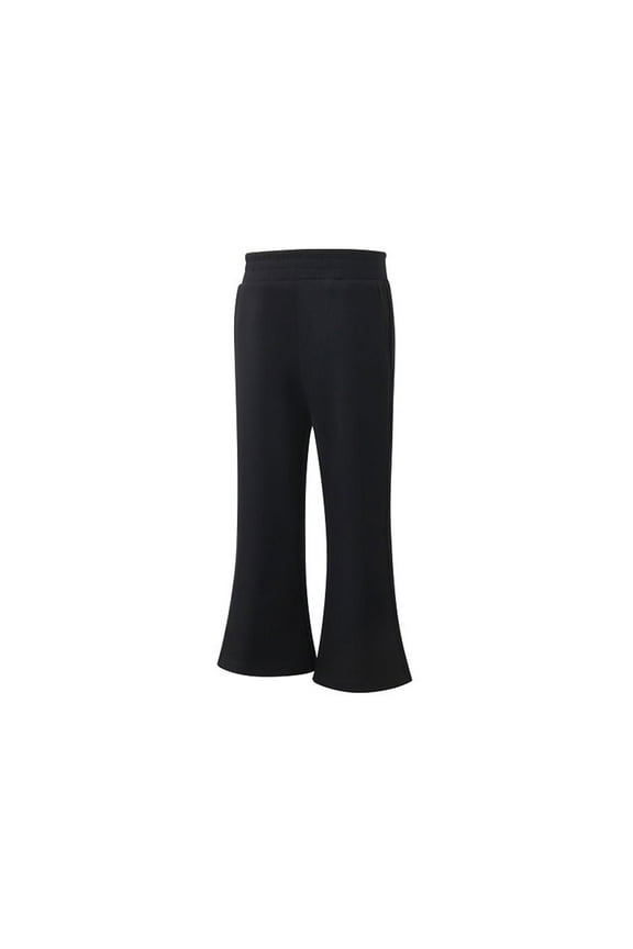 Girls Flared Pants Spring Casual Trousers For Kids Comfortable Stretchy Bottom Leggings Soft Breathable Active Wear Playground Gifts for Girls(Size 10-11 Years,Black)