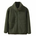 thumbnail image 1 of SGMVNU Girls Jacket Full Zip Warm Jackets Boys Winter Coat Windbreaker Outerwear with Pockets Kids Winter Clothes(Size 13-14 Years, Army Green), 1 of 7
